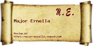 Major Ernella névjegykártya